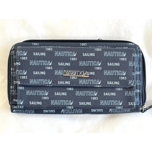 Nautica  Front Pocket Organizer Clutch Wallet  Group Name" Making Waves  8" x 4 - Picture 1 of 6